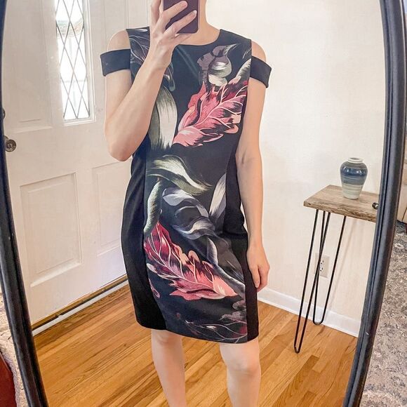 Ted Baker Eden Cold Shoulder Mini Dress Floral - Picture 2 of 8